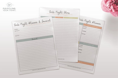 Monthly Date Night Planner Kit Printables