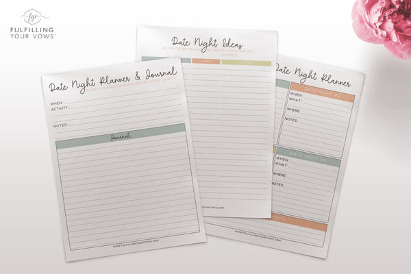Monthly Date Night Planner Kit Printables